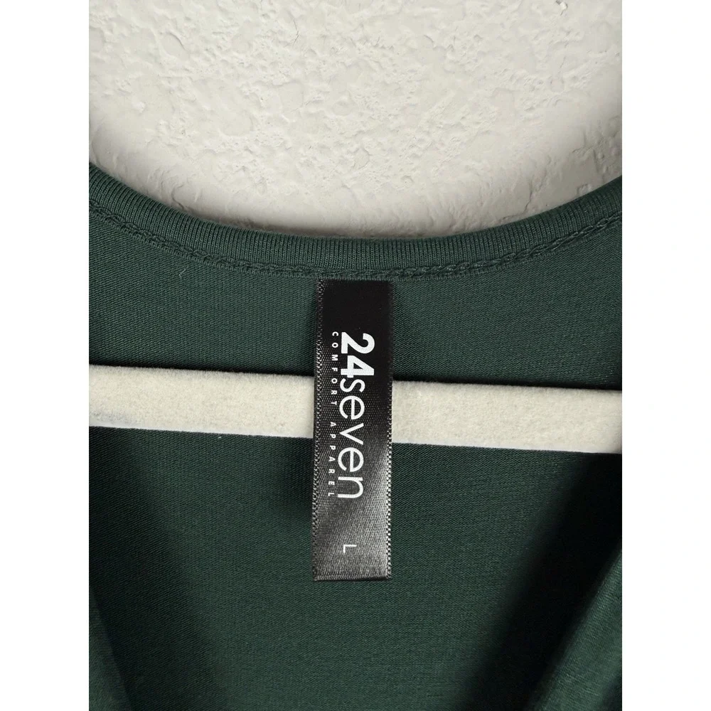 24seven Comfort Apparel Bishop Sleeves Maxi Dress Women's‎ Large Green Stretch